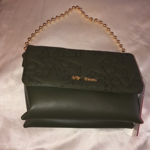 Betsey Johnson Quilted Star Crossbody Or Shoulder Bag Olive Green NWT - Picture 4 of 16
